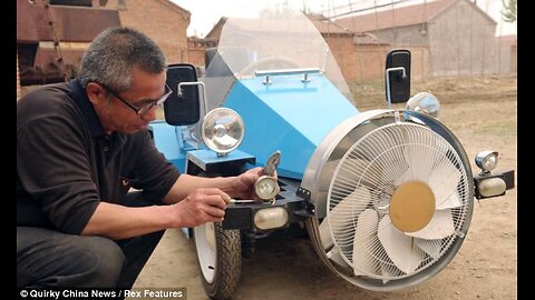 farmer Tang Zhengping WIND POWERED ELECTRIC CAR