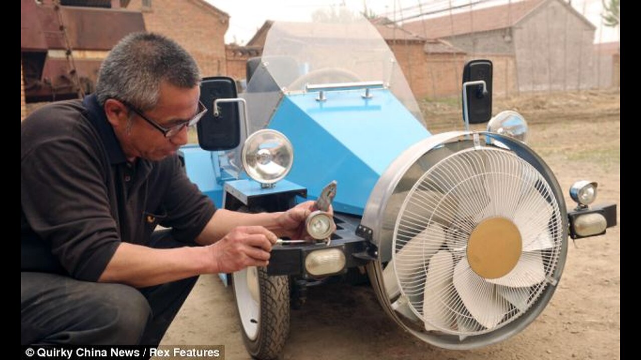 farmer Tang Zhengping WIND POWERED ELECTRIC CAR