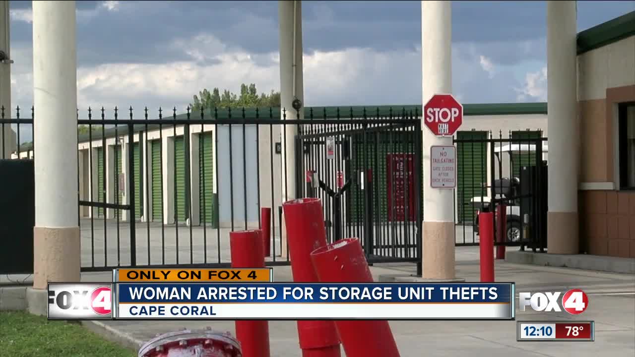 Woman arrested in connection to storage unit break-ins in Cape Coral