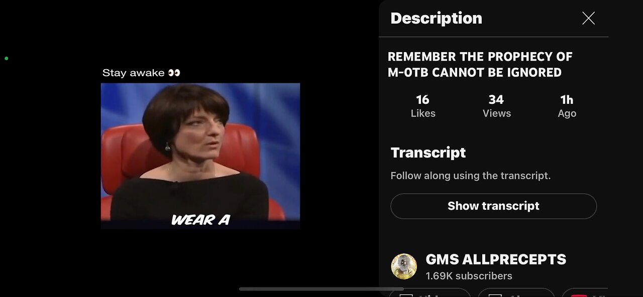 Remember The Prophecy The MOTB CANNOT BE IGNORED! @gmsallprecepts