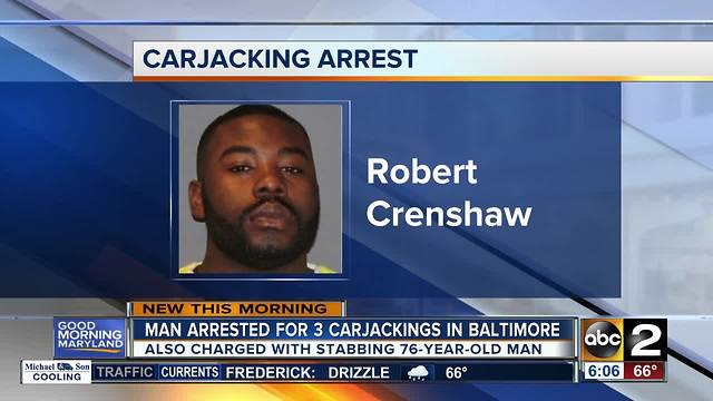 Man arrested for 3 Baltimore carjackings