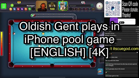 Oldish Gent plays in iPhone pool game [ENGLISH] [4K] 🎱🎱🎱 8 Ball Pool 🎱🎱🎱
