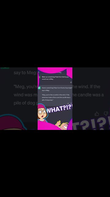 *Peter Griffin on ChatGPT* **AGAIN** | Asking ChatGPT what he would say to Meg?(ai voice of Peter)