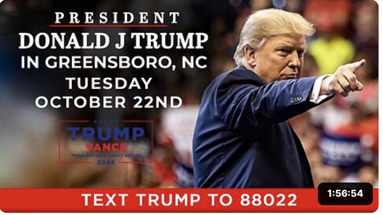 Trump Rally in Greensboro, NC (10/22/24) with guest Tulsi Gabbard