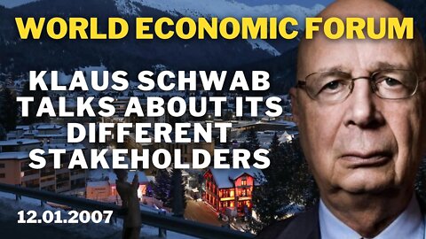 World Economic Forum Stakeholders | Prof Klaus Schwab