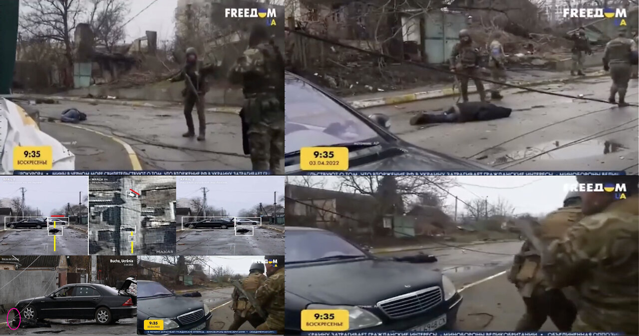 Truth of Bucha: Ukrainian troops pulling the dead bodies to false-flag Russia