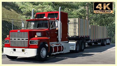 Ford LTL 9000 transporting Wooden Pallets | American Truck Simulator Gameplay "4K"
