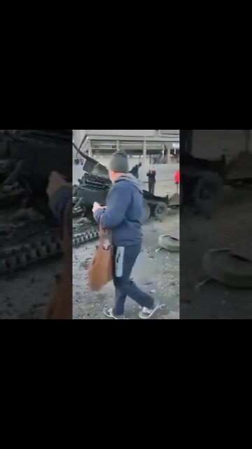 Battle damage in Nikolaev (confirmed Russian T-72)