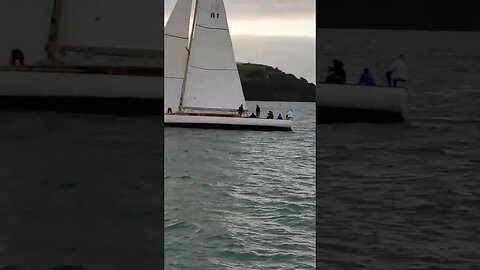 Ferry passes yachts