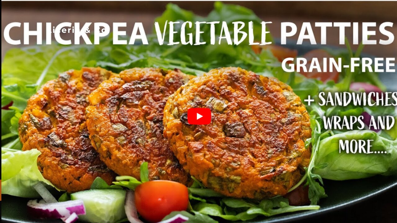 BAKED CHICKPEA VEGETABLE PATTIES Recipe | Easy Vegetarian and Vegan Meals | Chickpea recipes