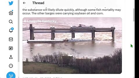 俄亥俄河中載有 1,400 噸有毒甲醇的駁船沉沒