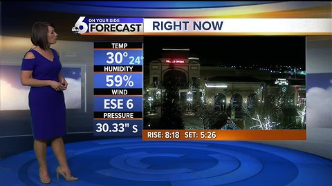 Moisture moving our way with rain, snow and possibly even freezing rain arriving this evening