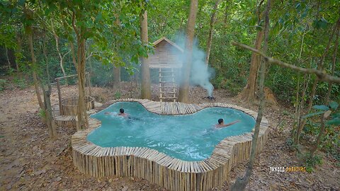 Build Swimming Pool For My Little Tree House in the Wild, Jungle Survival Tree House Swimming Pool
