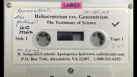 Dr. Robert Sungenis "Geocentrism vs. Heliocentrism: The Science," (audio 1 of 8)