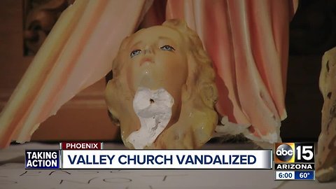 St. Mary's Basilica in Phoenix vandalized, statues broken