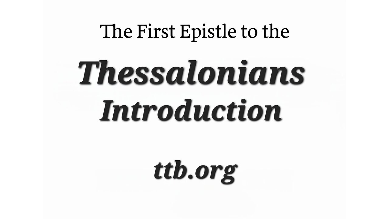 1 Thessalonians (Bible Study) (Introduction)