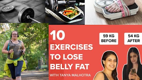 10 Exercises To Lose Belly Fat - With Tanya Malhotra | Lose Belly Fat Workout | Cardio |