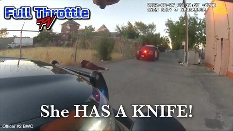 Woman With A Blade Attacks An Officer!