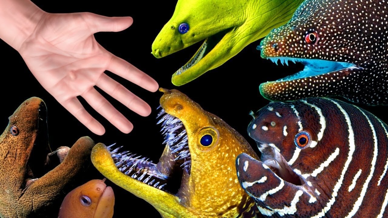 Moray Eel Attacks Diver..A terrifying moment in an otherwise peaceful recreational activity.