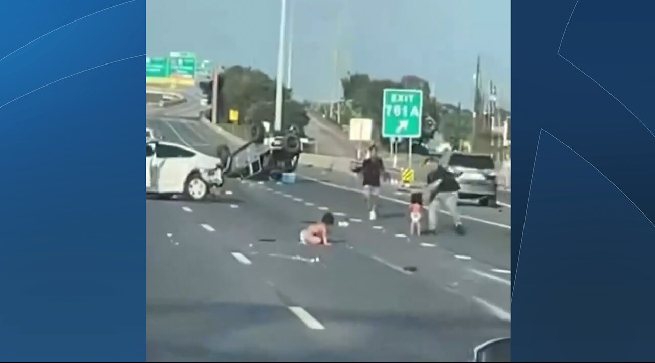 Two Toddlers Walking On Highway After Being Thrown From Jeep