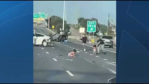 Two Toddlers Walking On Highway After Being Thrown From Jeep