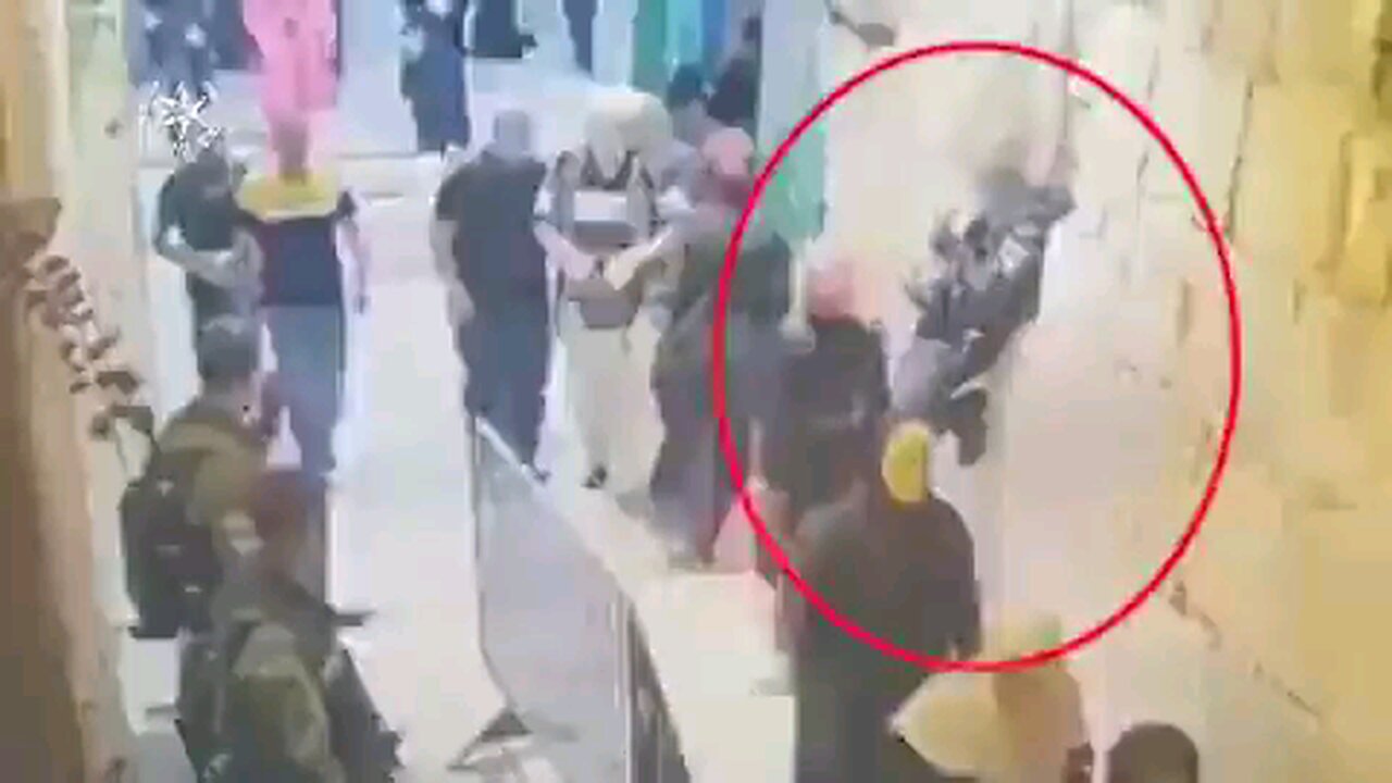 🇮🇱Israel: A degenerate Muslim woman tries to stab an Israeli soldier wearing a stab resistant vest