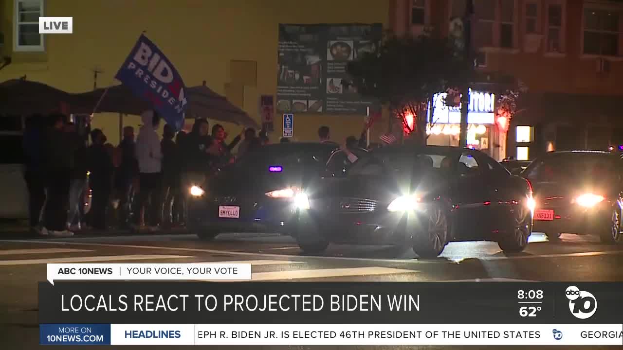 San Diegans react to projected Biden win
