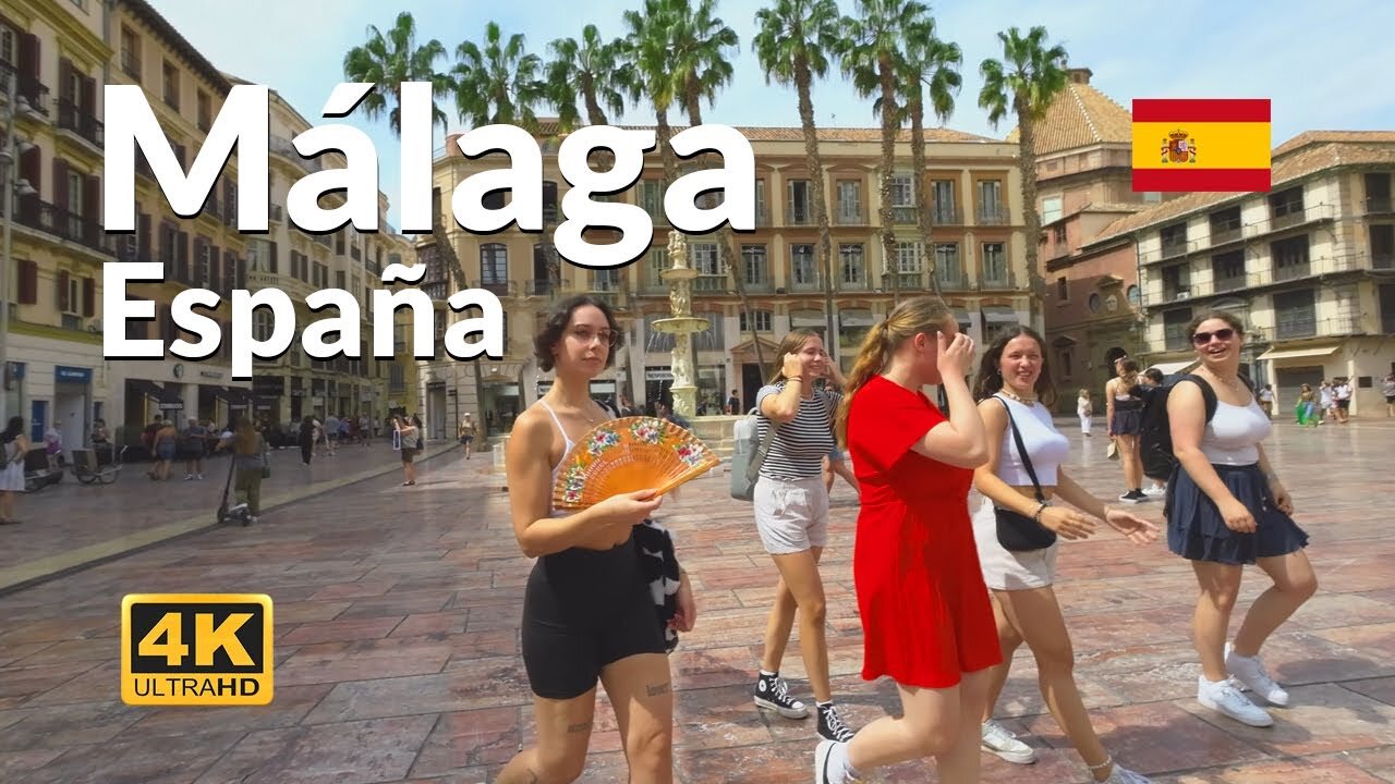 Malaga walking tour 4K Andalusia Málaga Spain 🇪🇸