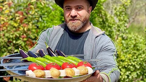 Lula from potatoes, vegetable kebab. Veeeery tasty!