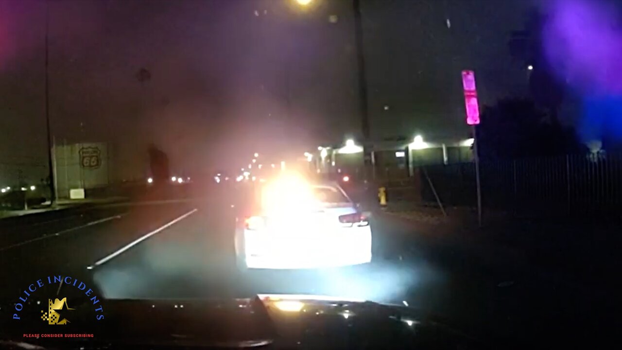 Bodycam footage shows a suspect armed with a fully automatic weapon firing at two LAPD officers