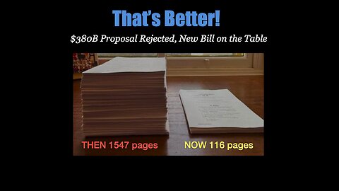 That’s Better! $380B Proposal Rejected, New Bill on the Table