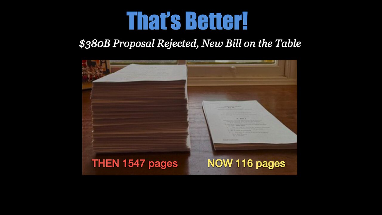 That’s Better! $380B Proposal Rejected, New Bill on the Table