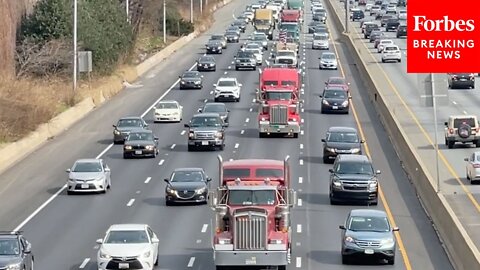 Anti-Mandate 'People's Convoy' Arrives At Capitol Beltway