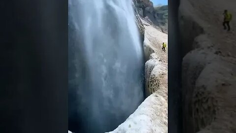 Cilo Glaciers Waterfall during a hikes in the Turkish city of Hakkari