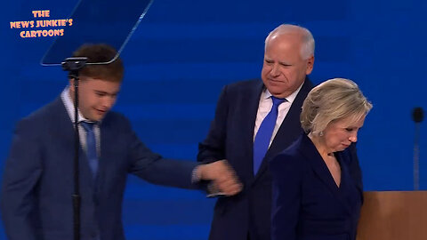 Democrat Walz aggressively yank his son on stage - seems like he could be a very different person behind closed doors.