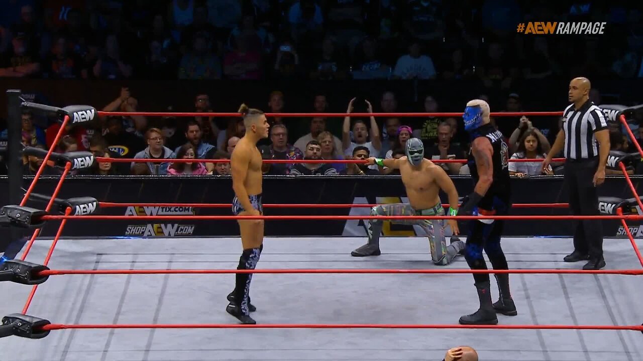 Dustin Rhodes, Sammy Guevara, and Hologram vs.The Dark Order”Evil Uno, Alex Reynolds and John Silver