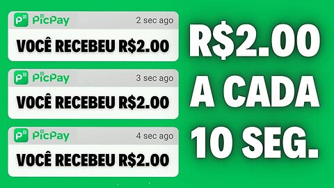 Ganhe R$10 no Cadastro + R$2,00 a Cada 10 Segundos Via Pix (SAQUE IMEDIATO) Ganhar Dinheiro Online