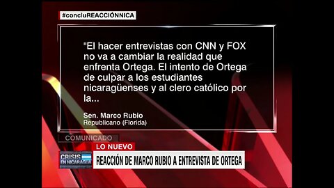 Comentario de Rubio sobre la entrevista de Daniel Ortega con CNN en Español