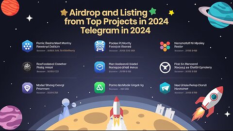 Airdrop and listing schedule from the top projects in Telegram until the end of 2024 Get in now