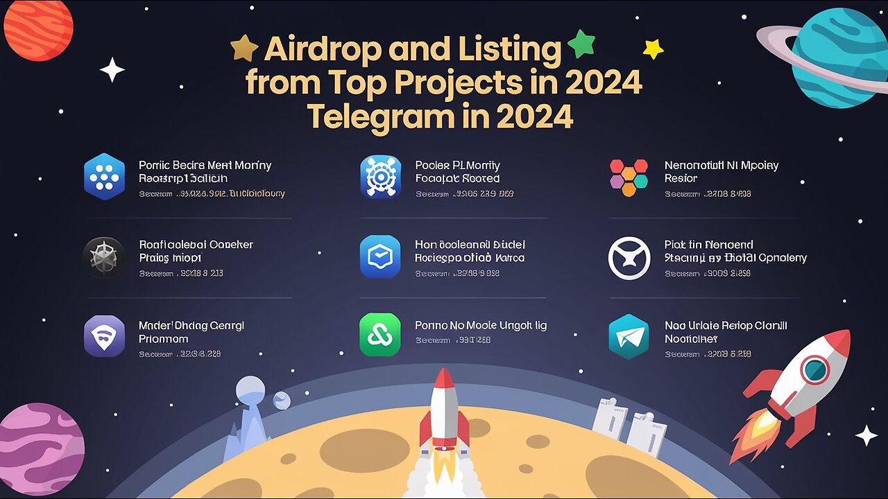 Airdrop and listing schedule from the top projects in Telegram until the end of 2024 Get in now