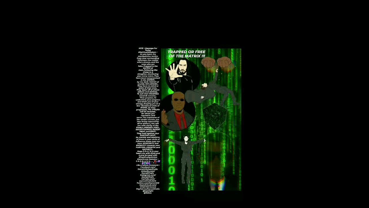 ▪︎TRAPPED OR FREE OF THE MATRIX▪︎