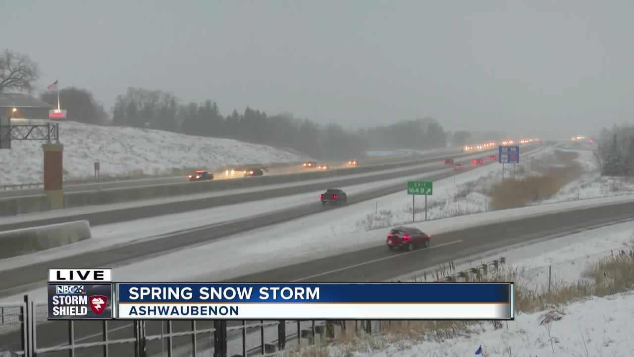 Spring snowy road conditions