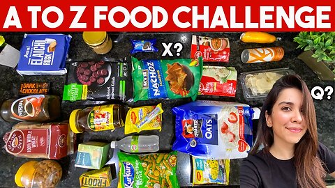 I ate food ONLY in Alphabetical Order! A to Z Food for 24 Hours Challenge | Heli Ved