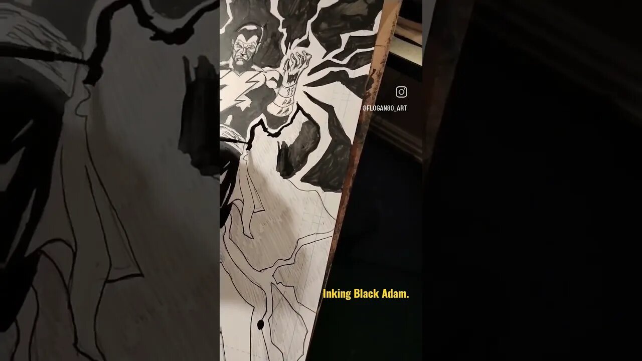 Inking Black Adam! #illustration #comics #comicart #comicbooks #artist #drawing