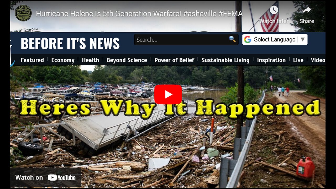 RichieFromBoston (10/6/2024): Hurricane Helene is 5th Generation Warfare
