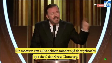 Ricky Gervais zeikt Hollywoodsterren af tijdens Golden Globes