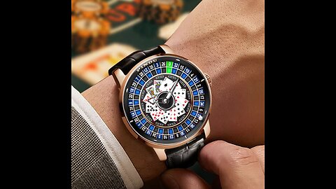 PINDU Design NH35 Poker-Inspired Rotating Dial Mechanical Watch - Las Vegas Roulette Theme