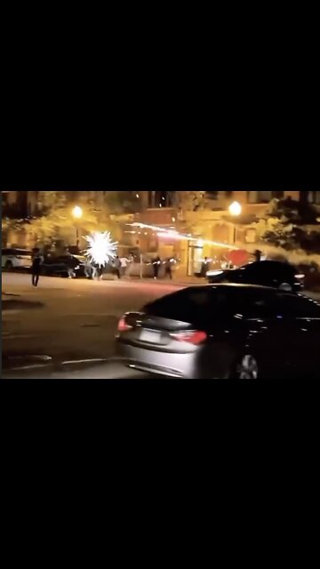 Car Attacks Residents With "Fully Auto" Fireworks