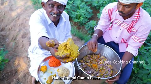 GOAT PARTS Cooking Goat Heart, Goat Liver, Goat Kidney, Goat Lungs, Village Cooking & Eating