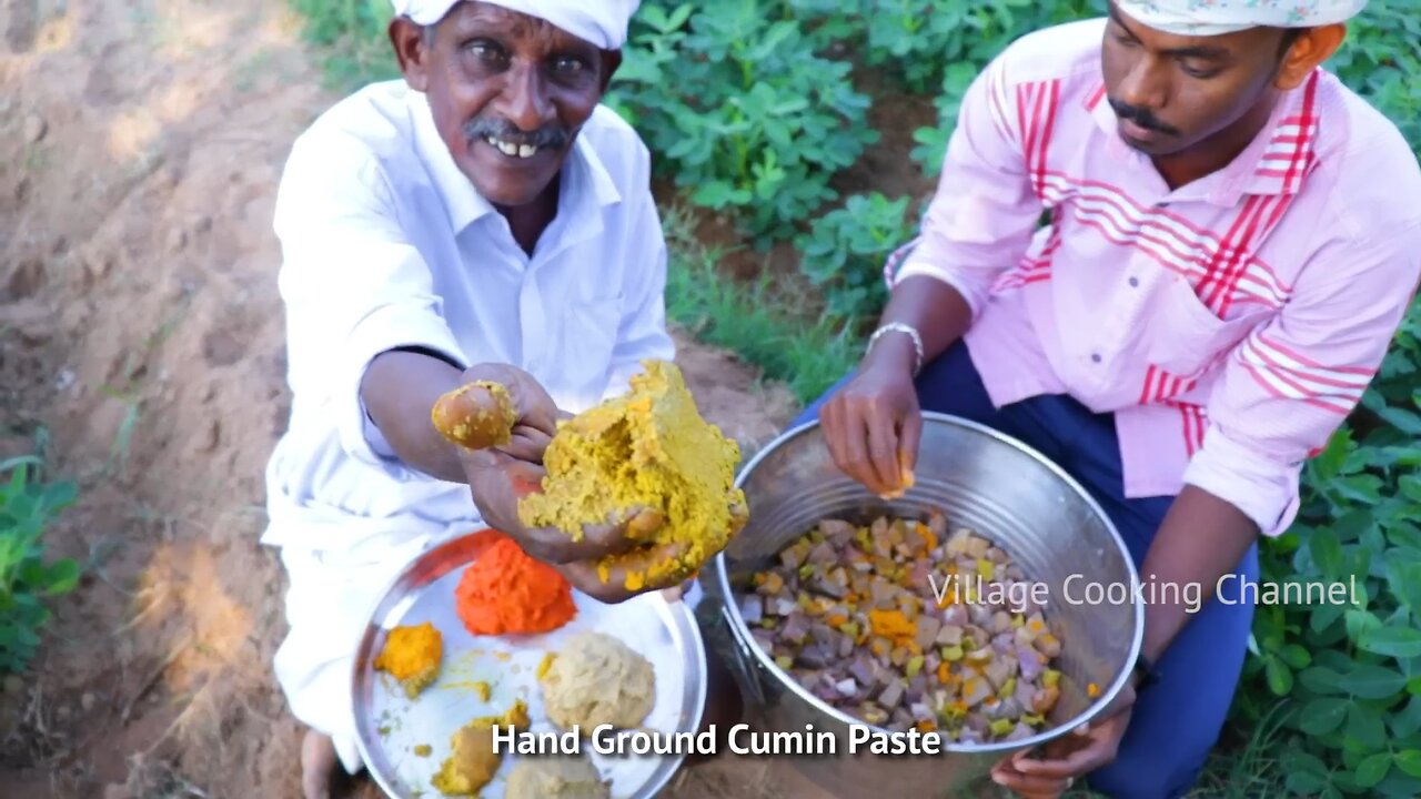 GOAT PARTS Cooking Goat Heart, Goat Liver, Goat Kidney, Goat Lungs, Village Cooking & Eating